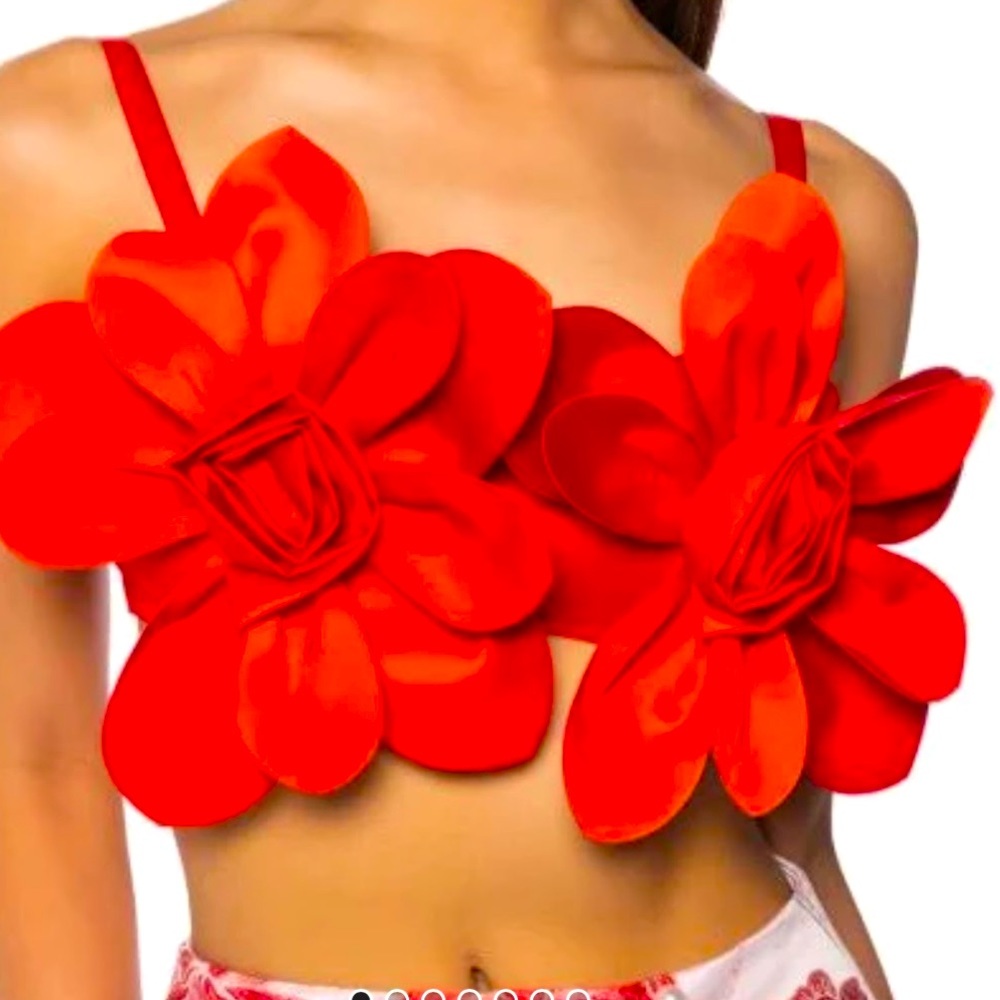 Red floral bralette